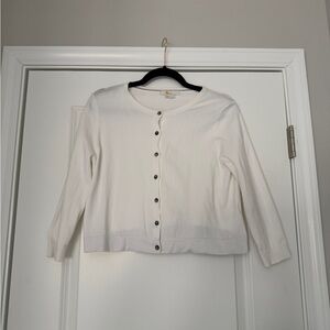 Chic White Button-Up Cardigan